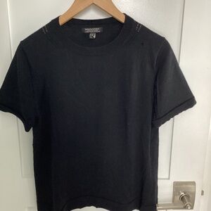 Banana Republic Extra Fine Merino Wool Short-Sleeved Sweater, Size Petite Large